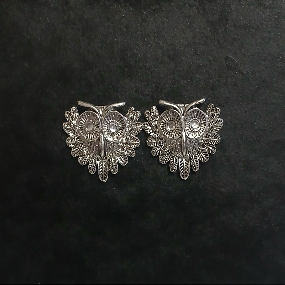 Silver Owl Earrings